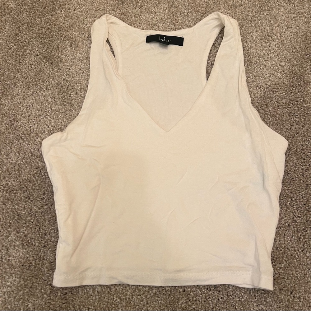 Lulu’s | White Crop Tank - Small